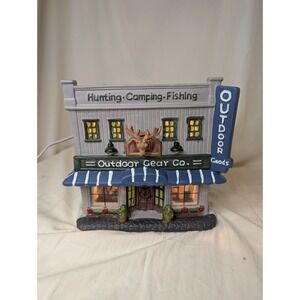 2017 Porcelain Lighted Building "Outdoor Gear Co", Country Charm Collection